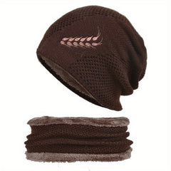 Winter Beanie Hat & Scarf Set for Men Warm Knitted Hat