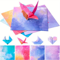 400pcs Universe Origami Paper Kit Double Sided Sky Patterns Arts Craft