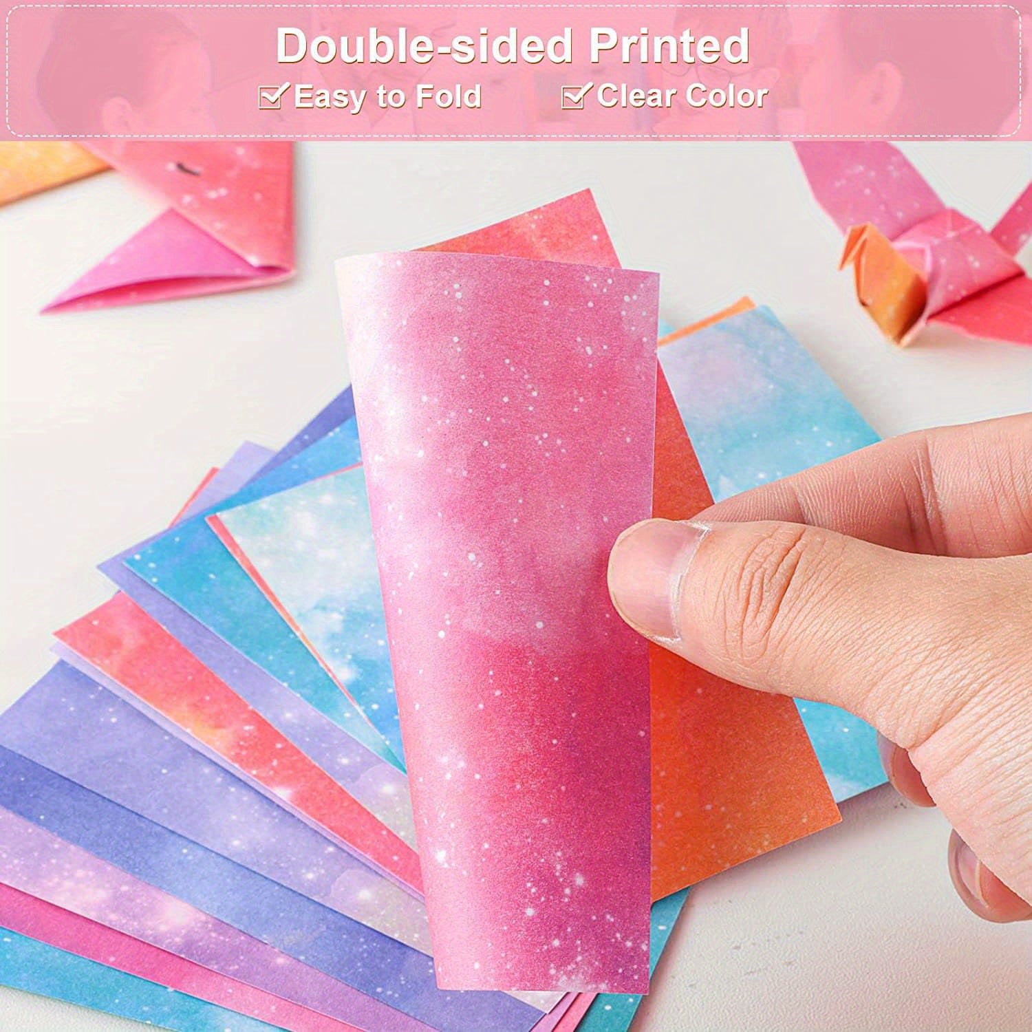 400pcs Universe Origami Paper Kit Double Sided Sky Patterns Arts Craft