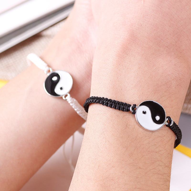 Sports Bracelets Tai Chi Diagram Adjustable Wax Rope Bracelet