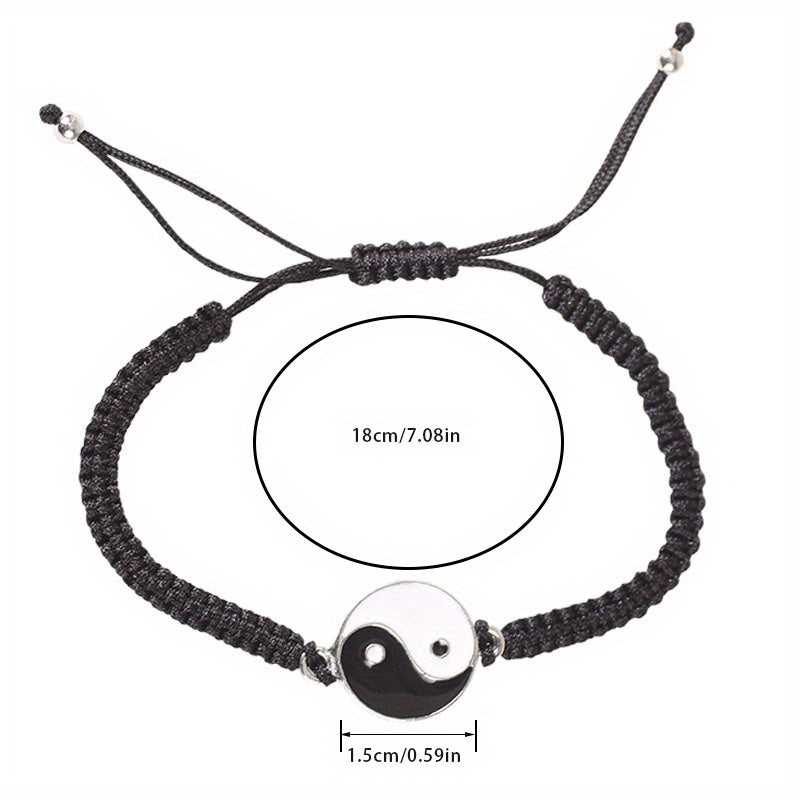 Sports Bracelets Tai Chi Diagram Adjustable Wax Rope Bracelet