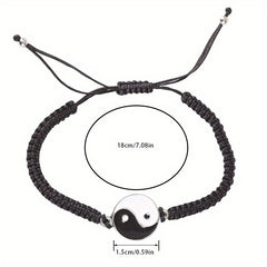 Sports Bracelets Tai Chi Diagram Adjustable Wax Rope Bracelet