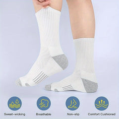 5 Pairs Sports Socks Basketball Crew Wear Resistance Autumn Winter