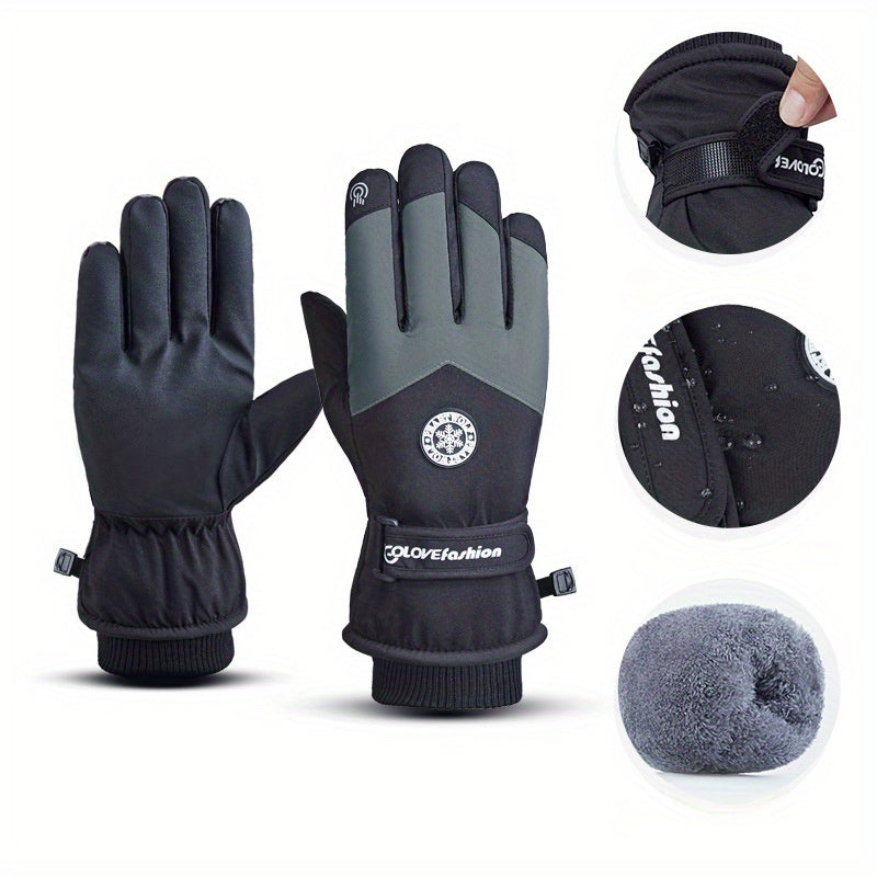 Winter Skiing Gloves Windproof Waterproof Touch Screen Thick Gloves