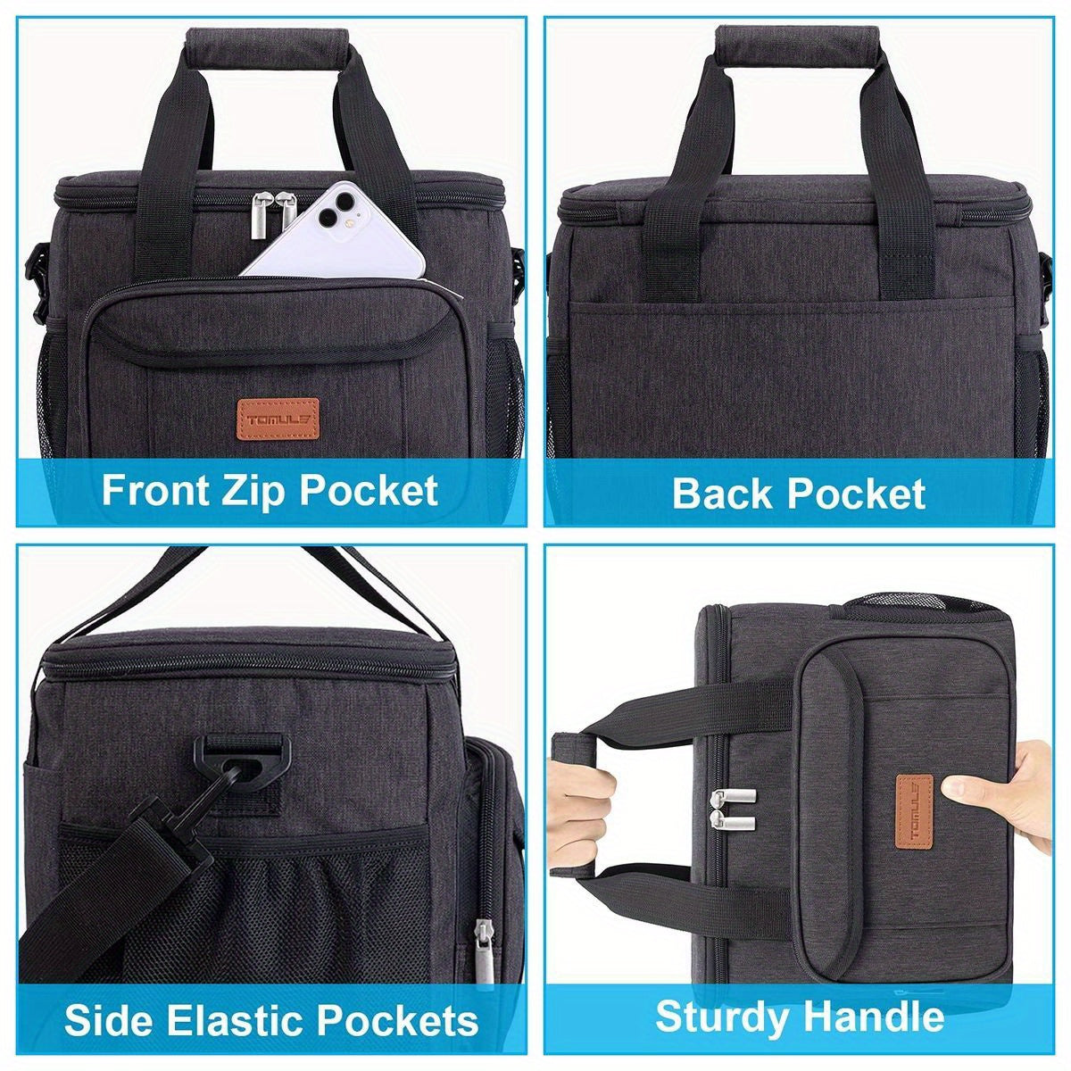 Leakproof Insulated Lunch Bag Large Capacity Soft Cooler Tote