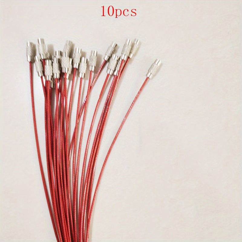 10pcs Stainless Steel Keychain Cable Rope for Men