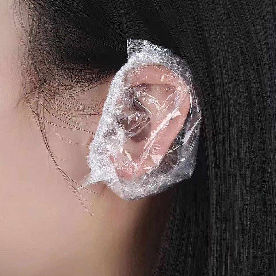 100/200 Disposable Waterproof Plastic Earmuffs - Shower/Bath