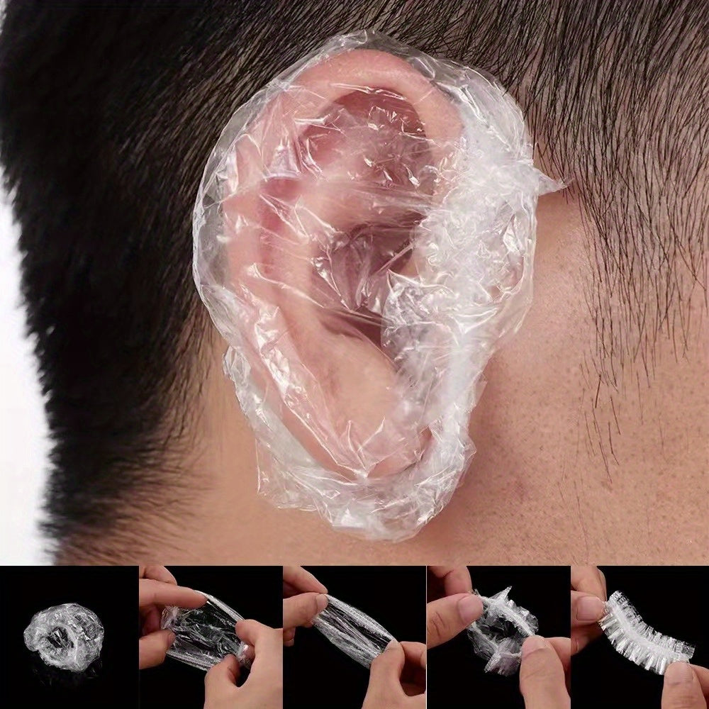 100/200 Disposable Waterproof Plastic Earmuffs - Shower/Bath