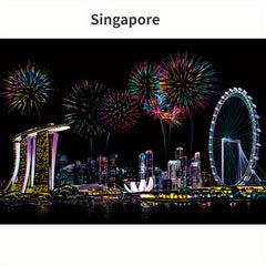 City Decompression Scratching Toy Night Scene DIY Hand Scratching