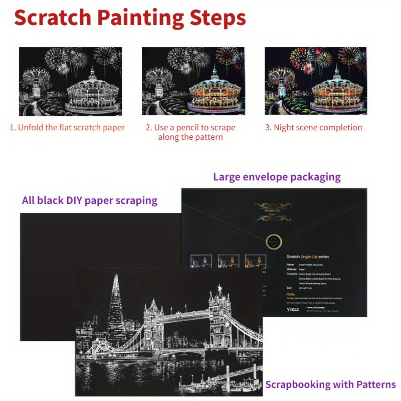 City Decompression Scratching Toy Night Scene DIY Hand Scratching