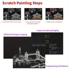 City Decompression Scratching Toy Night Scene DIY Hand Scratching