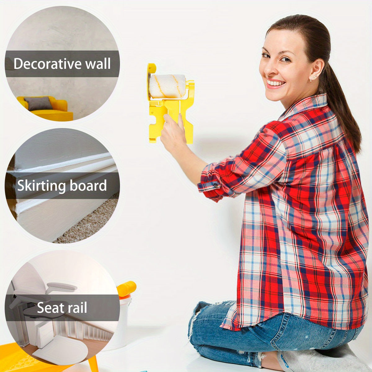 1pc Clean Paint Roller Brush Edger Roller Tool For Home Painting