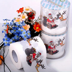 4pcs Christmas Print Roll Paper Decorations Merry Christmas Toilet Paper