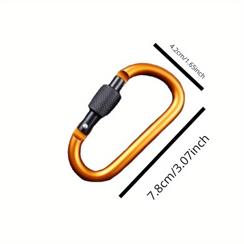 4pcs Aluminum Carabiner Buckle D Ring Key Chain Snap Hook Outdoor Camping