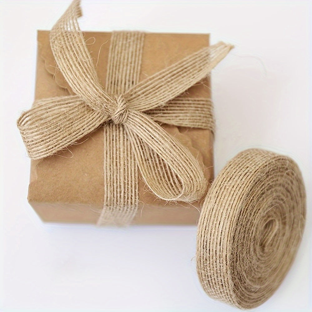 10M Natural Jute Ribbon Bow Crafts Vintage Burlap Fabric Sewing Wedding