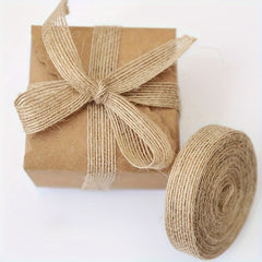 10M Natural Jute Ribbon Bow Crafts Vintage Burlap Fabric Sewing Wedding