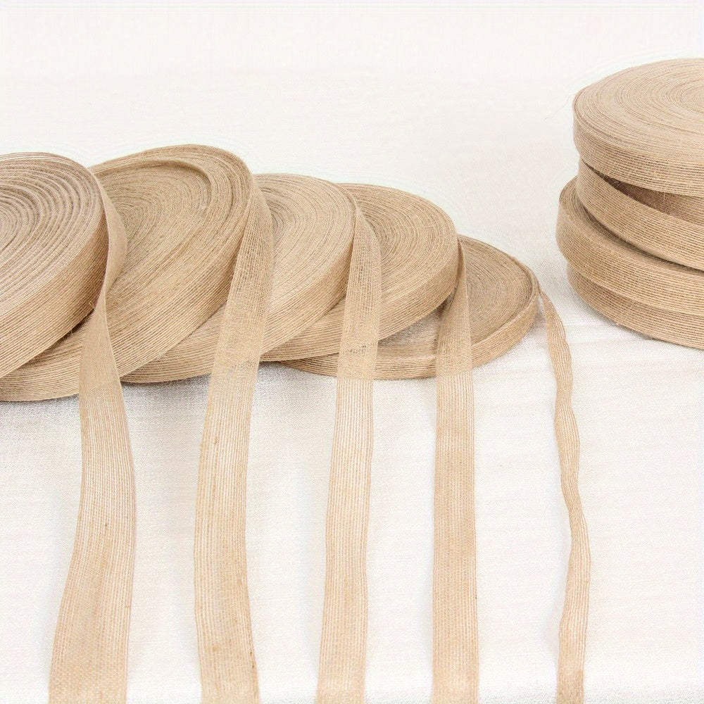 10M Natural Jute Ribbon Bow Crafts Vintage Burlap Fabric Sewing Wedding