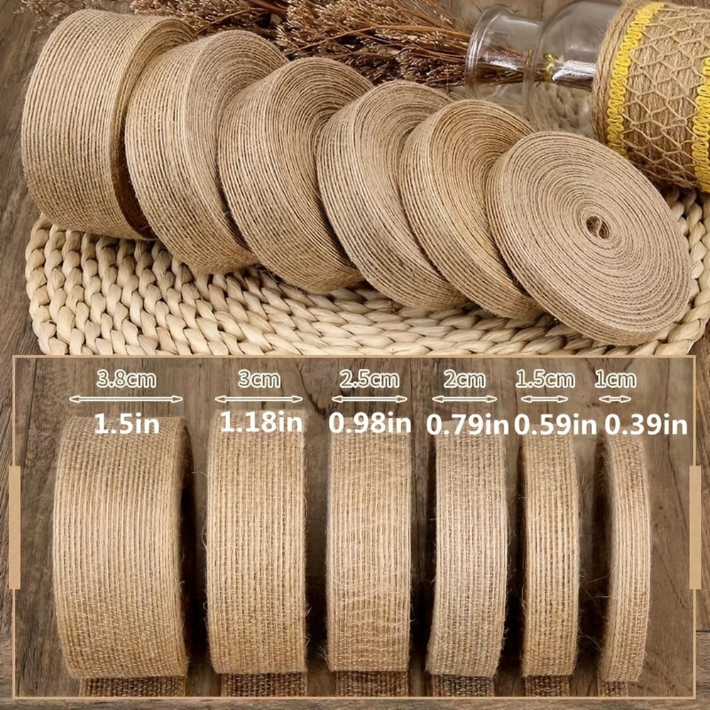 10M Natural Jute Ribbon Bow Crafts Vintage Burlap Fabric Sewing Wedding