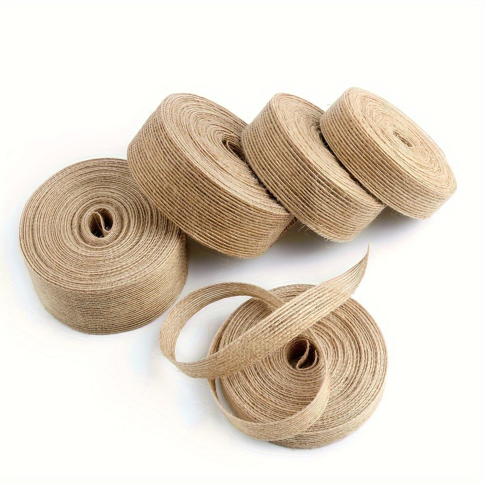 10M Natural Jute Ribbon Bow Crafts Vintage Burlap Fabric Sewing Wedding