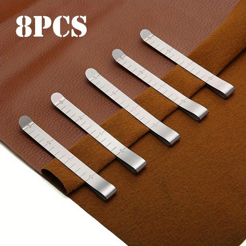 4pcs Metal Sewing Crimping Clip Stainless Steel Ruler Measurement Clips