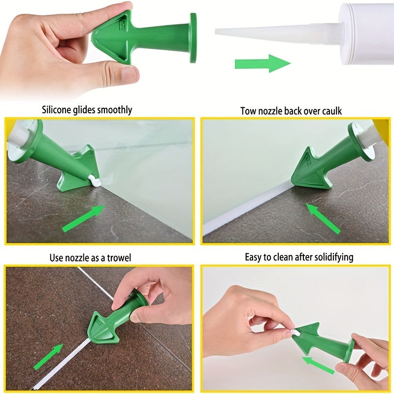 5pcs Caulking Nozzle Set for Tile Brick Joints Floor, Silicone Remover