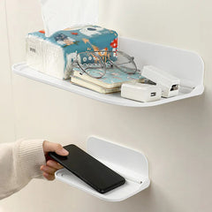 Folding Wall Mounted Shelf Space Saving Storage Rack No Punch