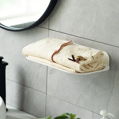 Folding Wall Mounted Shelf Space Saving Storage Rack No Punch
