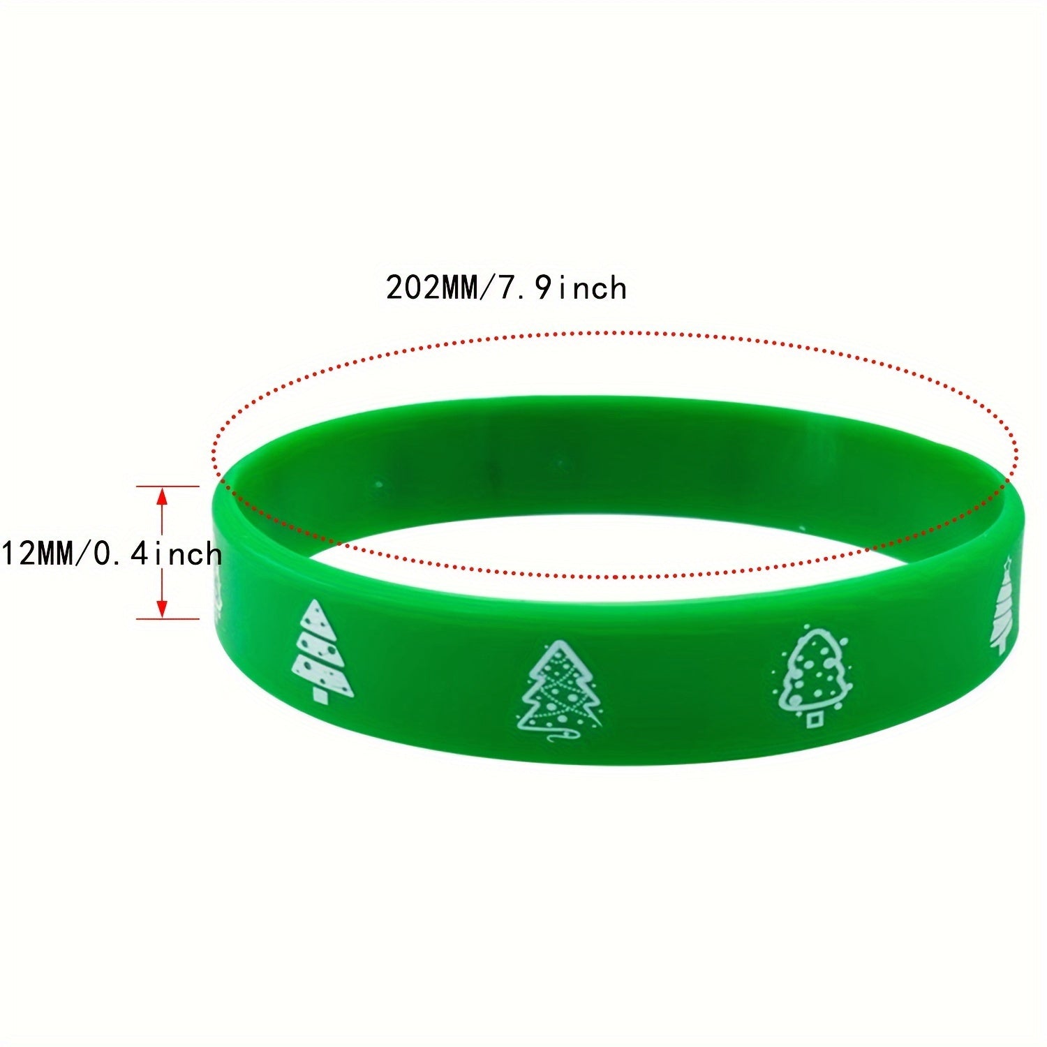 5pcs Christmas Silicone Bracelets Rubber Band Holiday Wrist Bands Party Favors