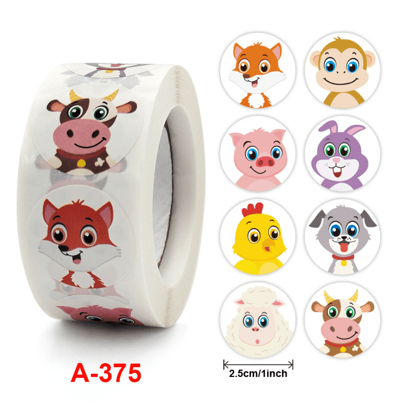 500pcs Cartoon Animal Children Sticker Label Thank You Stickers
