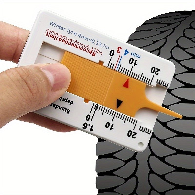 Tyre Tread Depth Gauge 0-20mm Portable Tire Ruler for Car Motorcycle Bike