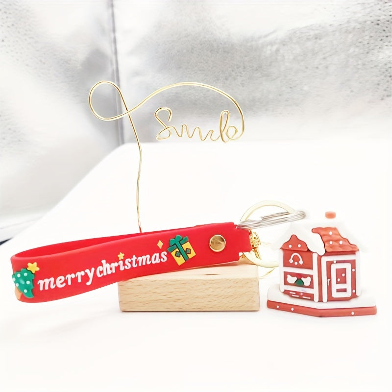 3D Christmas Gingerbread House Keychain Pendant