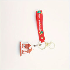 3D Christmas Gingerbread House Keychain Pendant