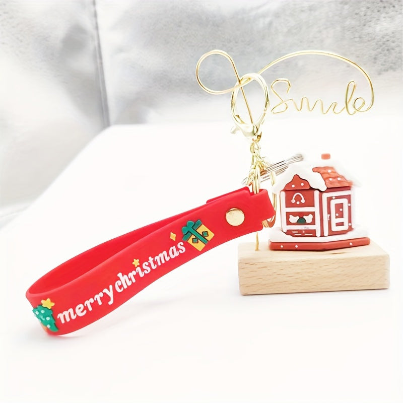 3D Christmas Gingerbread House Keychain Pendant