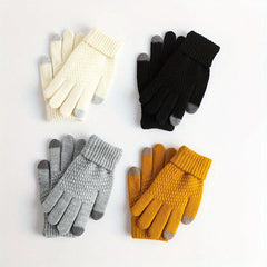 Winter Touch Screen Gloves For Men Women Warm Knitted Full Finger Gloves