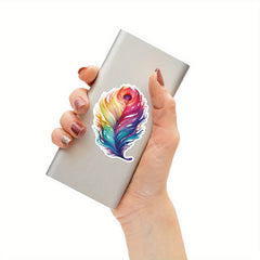 50pcs Peacock Luggage Stickers for Stationery Books Laptops Cups Mobile Cases