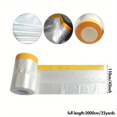 20M Plastic Pre Taped Dust Masking Film Car Auto Furniture Wardrobe Protection