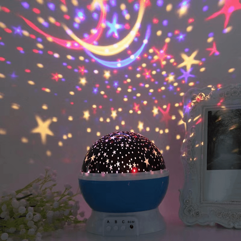 360 Rotating Moon Star Projector Desk Lamp with USB Cable