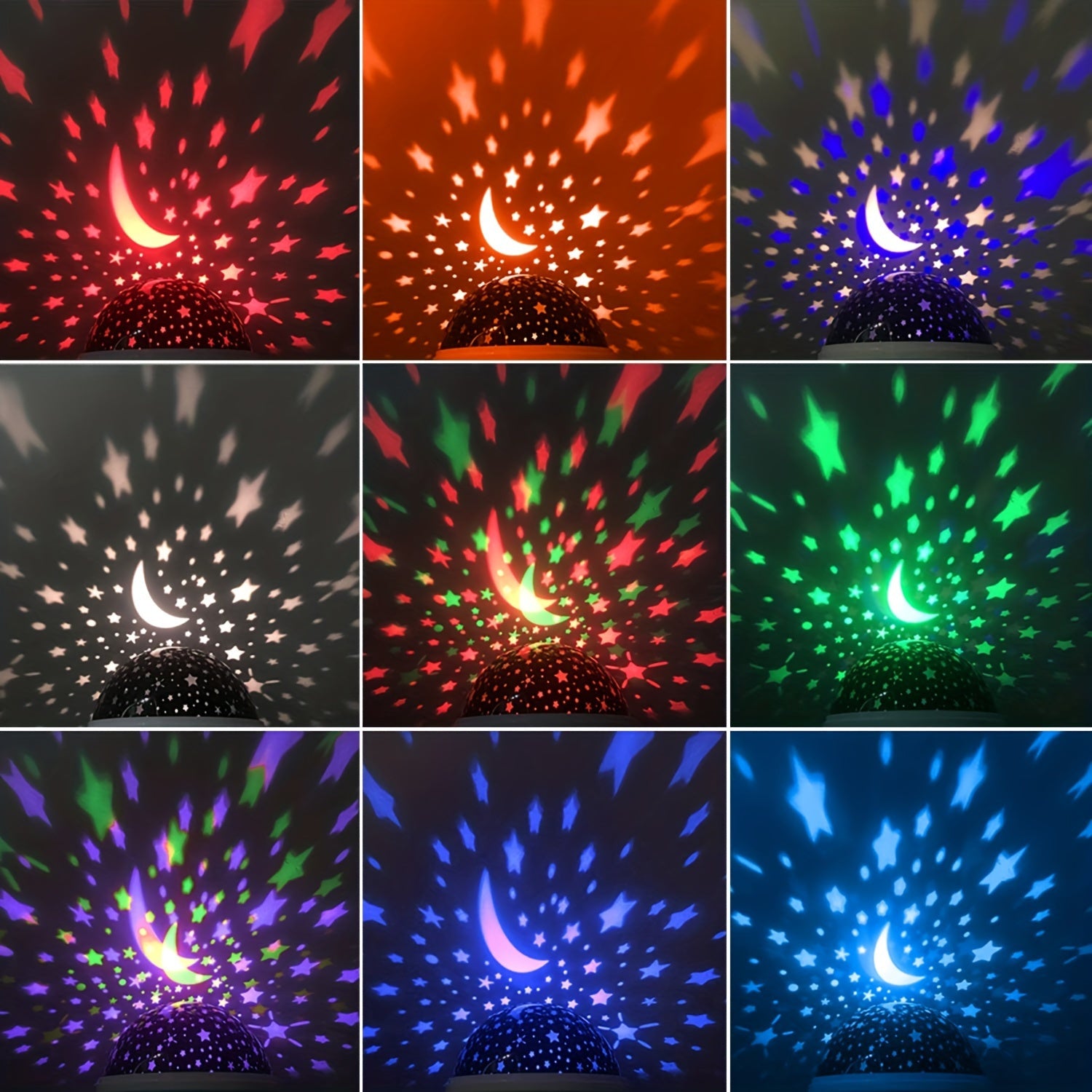 360 Rotating Moon Star Projector Desk Lamp with USB Cable