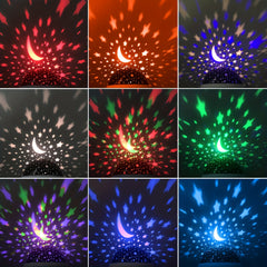 360 Rotating Moon Star Projector Desk Lamp with USB Cable