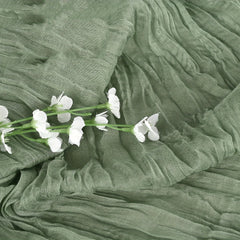 Green Balinese Pleated Table Runner Solid Table Cover