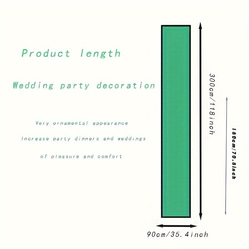 Green Balinese Pleated Table Runner Solid Table Cover