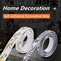 3D Self Adhesive Soft Line Baseboard Ceiling Trim Line Wall Molding Sticker