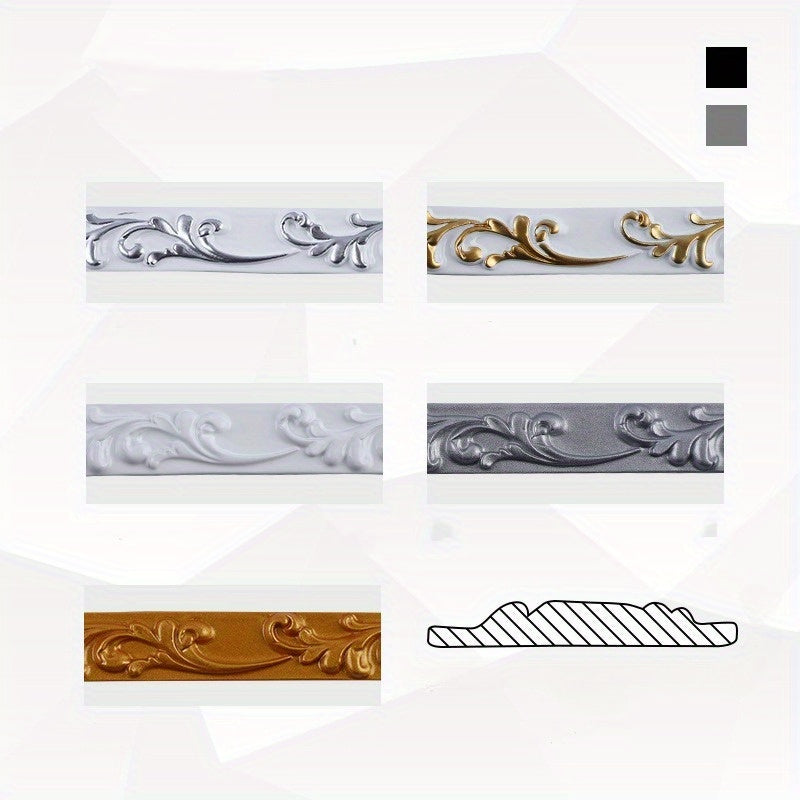 3D Self Adhesive Soft Line Baseboard Ceiling Trim Line Wall Molding Sticker