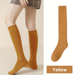 Solid Calf Socks Knee High Women's Stockings & Hosiery