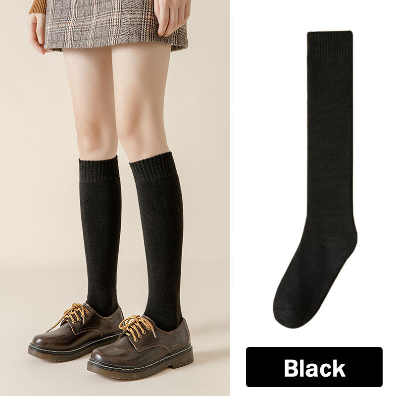 Solid Calf Socks Knee High Women's Stockings & Hosiery