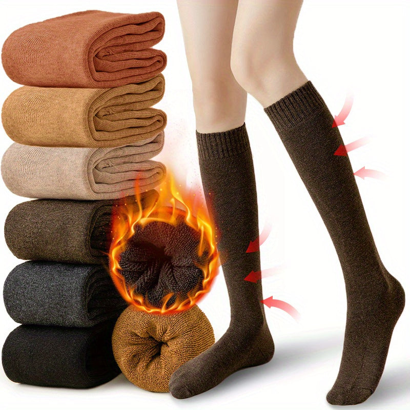 Solid Calf Socks Knee High Women's Stockings & Hosiery
