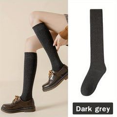 Solid Calf Socks Knee High Women's Stockings & Hosiery
