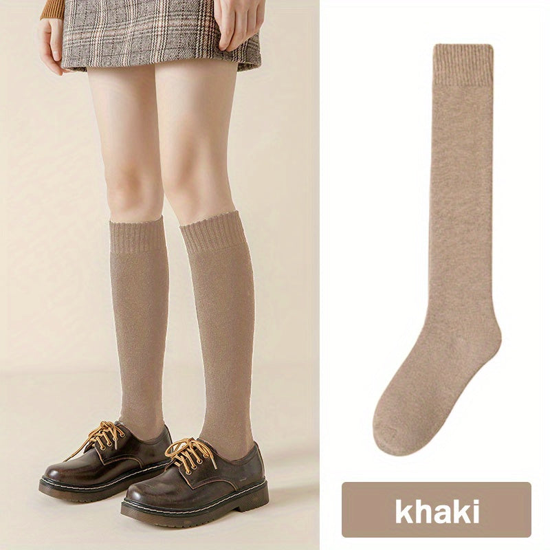 Solid Calf Socks Knee High Women's Stockings & Hosiery