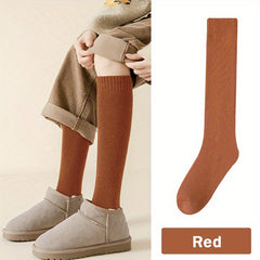 Solid Calf Socks Knee High Women's Stockings & Hosiery