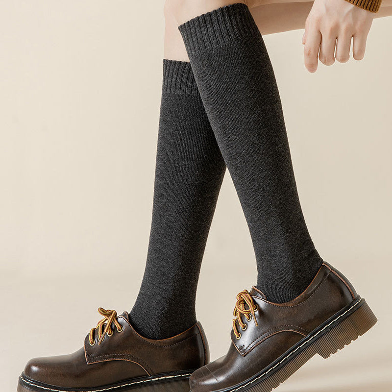 Solid Calf Socks Knee High Women's Stockings & Hosiery